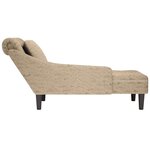 vidaXL Fauteuil long et coussin/accoudoir droit gris clair simili cuir