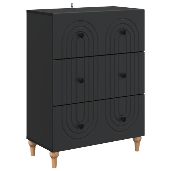 vidaXL Armoire à tiroirs Noir 66 x 34 5 x 90 cm Bois d'ingénierie
