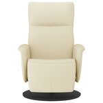 vidaXL Fauteuil inclinable avec repose-pieds crème similicuir
