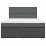 vidaXL Sommier à lattes de lit avec matelas Gris foncé 200x200cm Tissu