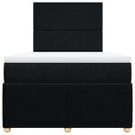 vidaXL Sommier à lattes de lit avec matelas noir 120x190 cm tissu