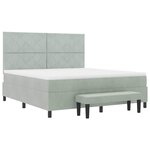 vidaXL Lit à ressorts avec matelas Gris clair 180 x 200 cm Velours