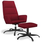 vidaXL Chaise de relaxation avec repose-pied Rouge bordeaux Velours