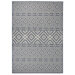 vidaXL Tapis à tissage plat d'extérieur 140x200 cm Rayures bleues