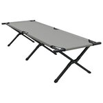 vidaXL Lit de camping pliant Gris Tissu Oxford