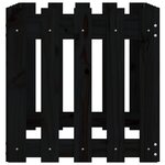 vidaXL Jardinière avec design de clôture noir 50x50x50 cm pin massif