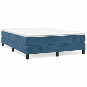 vidaXL Cadre de lit Bleu foncé 140x190 cm Velours
