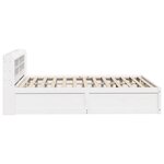 vidaXL Cadre de lit et tête de lit blanc 140x190 cm bois de pin massif