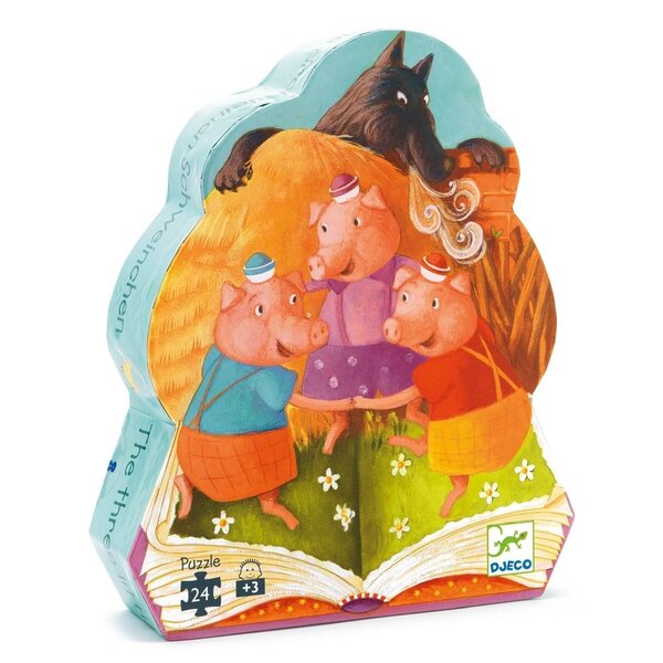 Djeco DJ07212 - Puzzle les 3 petits cochons 24 pièces