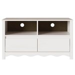 vidaXL Meuble TV Drammen Blanc 99 x 43 x 55 cm Bois de pin massif