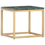 vidaXL Table basse Vert 40x40x35 cm Pierre véritable et texture marbre