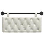 vidaXL Tête de lit suspendue Avec lumière LED Crème Velours