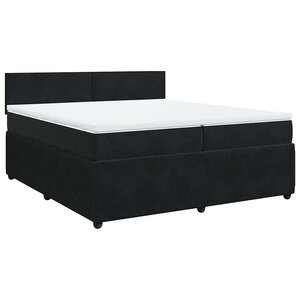 vidaXL Sommier à lattes de lit et matelas Noir 200x200 cm Velours