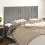 vidaXL Têtes de lit 4 Pièces Gris clair 80x5x78/88 cm Velours