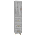 Vidaxl buffet haut sonoma gris 35x34x180 cm bois d'ingénierie