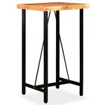 vidaXL Ensemble de bar 3 Pièces Bois d'acacia Cuir véritable et toile