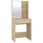 vidaXL Coiffeuse à LED avec armoire Chêne sonoma Bois d'ingénierie