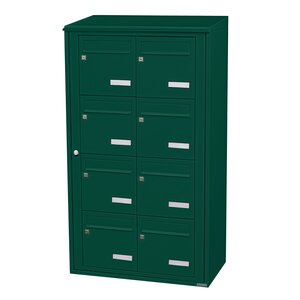 Bloc collectif Leabox  2x4  grade 3  simple face  Extérieur  fixation murale  Vert mousse RAL 6005 finition brillante