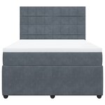 vidaXL Sommier à lattes de lit et matelas Gris foncé 140x200cm Velours