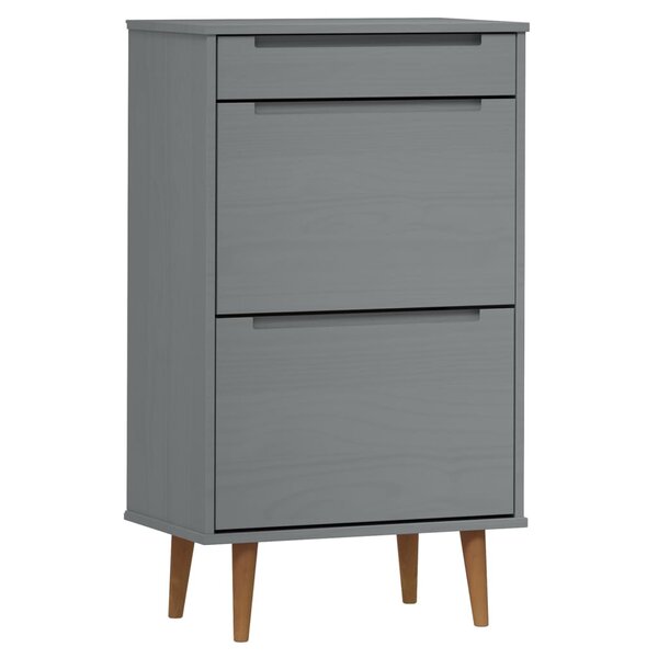 vidaXL Armoire à chaussures MOLDE Gris 59 5x35x103 cm Bois de pin