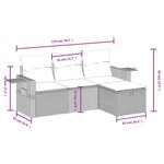 vidaXL Salon de jardin avec coussins 4 Pièces beige résine tressée