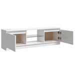 vidaXL Meuble TV avec lumières LED blanc brillant 120x30x36 cm