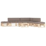 vidaXL Salon de jardin palette 6Pièces avec coussins bois de pin imprégné