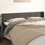 vidaXL Tête de lit avec oreilles Gris foncé 203x16x78/88 cm Velours