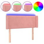 vidaXL Tête de lit à LED Rose 103x16x78/88 cm Velours