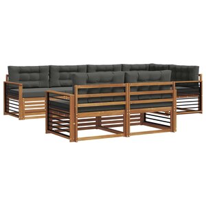 vidaXL Ensemble de canapés d'extérieur 7 Pièces Naturel et Anthracite