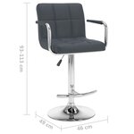 vidaXL Tabourets de bar lot de 2 gris similicuir