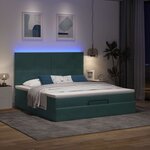 VidaXL Cadre de lit ottoman avec matelas vert foncé 180x200cm velours