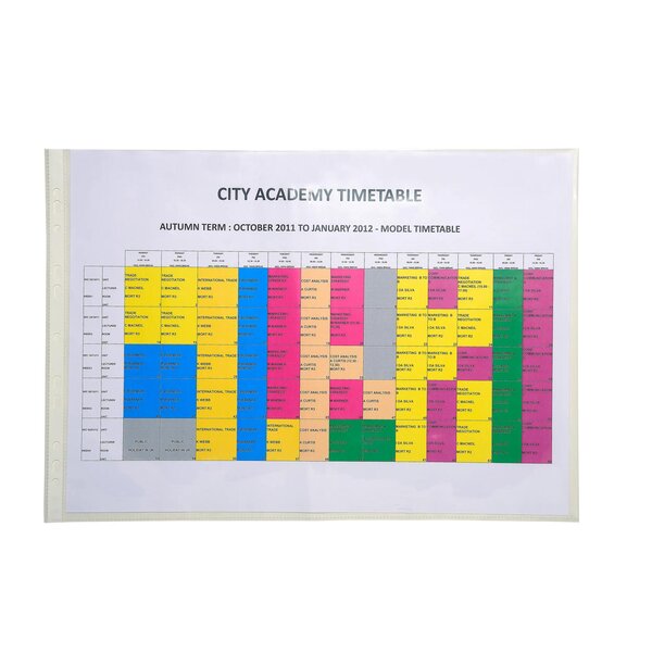 Sachet De 10 Pochettes Perforées Polypropylène Lisse Haute Qualité 9/100e - A3 Horizontal - Cristal - X 5 - Exacompta