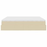 VidaXL Cadre de lit ottoman avec matelas crème 200x200cm tissu
