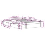 vidaXL Cadre de lit sans matelas blanc 75x190 cm bois de pin massif