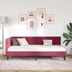 vidaXL Cadre de lit d'angle Autre Rouge bordeaux 100 x 200 cm