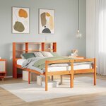 vidaXL Lit bibliothèque sans matelas cire marron 120x200cm bois massif