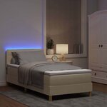 vidaXL Lit à ressort LED avec matelas Crème 100 x 200 cm tissu