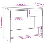 vidaXL Table console Chêne Sonoma 89x41x76 5 cm Acier