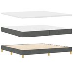 vidaXL Lit à ressort avec matelas - Gris foncé 200 x 200 cm - Tissu