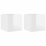 vidaXL Meubles TV muraux 2 Pièces Blanc brillant 30 5x30x30 cm