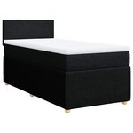 vidaXL Sommier à lattes de lit avec matelas Noir 90x190 cm Tissu