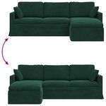 vidaXL Canapé Vert foncé 198 x 134 x 80 cm Velours