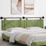 vidaXL Tête de lit suspendue Avec lumière LED Vert clair Velours