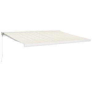 vidaXL Auvent rétractable crème 4x3 m tissu et aluminium