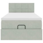 vidaXL Cadre de lit ottoman et matelas gris clair 90x200 cm velours