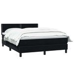 vidaXL Sommier à lattes de lit avec matelas noir 160x220 cm velours