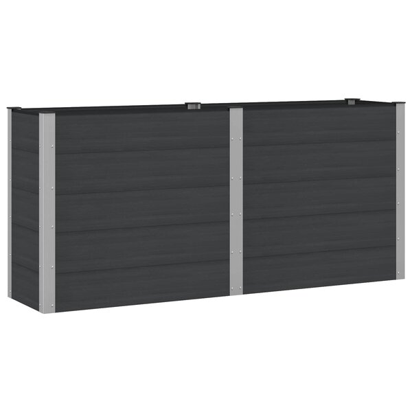vidaXL Jardinière surélevée Noir 200 x 50 x 91 cm WPC et Aluminium