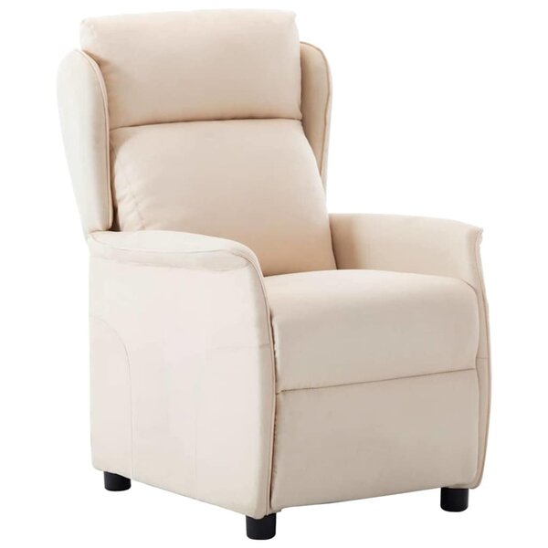 vidaXL Fauteuil inclinable Crème 67.5 x 93.5 x 101.5 cm tissu