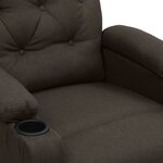 vidaXL Fauteuil de massage Marron foncé Tissu